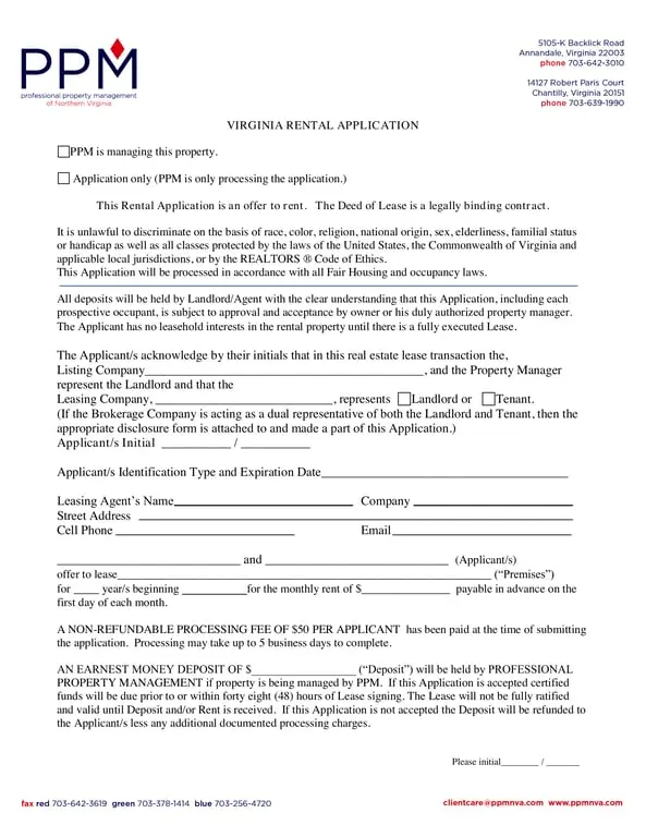 Virginia Tenant Property Application Overview