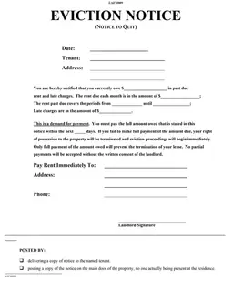 Rental Eviction Notice form preview