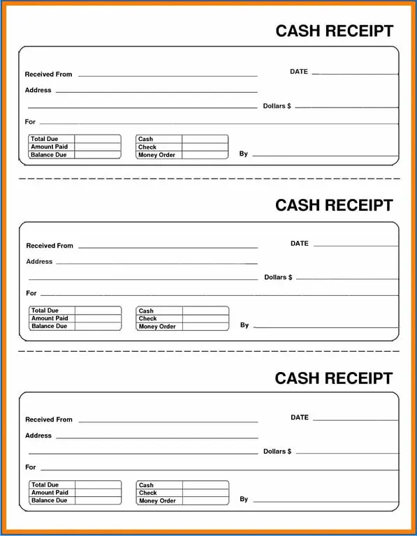 Arizona Cash Transaction Record and Balance Statement