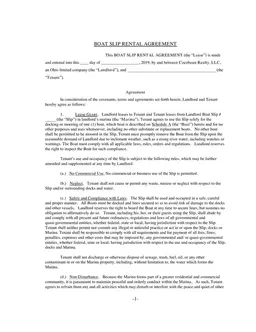 West Virginia Boat Slip Rental Agreement form preview