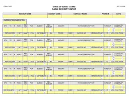 Idaho State RCPT - Comprehensive Cash Receipt Tracking System form preview