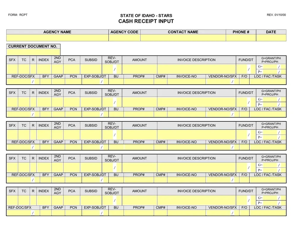 Idaho State RCPT - Comprehensive Cash Receipt Tracking System