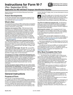 Application for Individual Taxpayer Identification Number W7 - IRS Updates and Expiration Details form preview