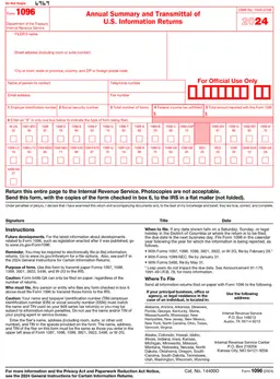 1096 – Annual Summary and Transmittal of U.S. Information Returns form preview