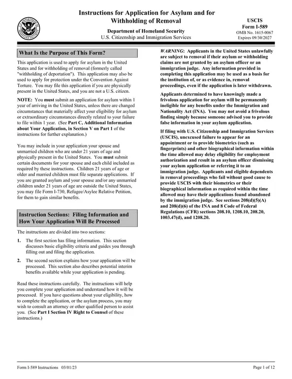 I-589 - Your Path to Asylum and Protection in the US