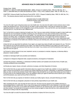 California Probate Code 4701 - Advance Health Care Directive form preview