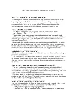 Financial Power of Attorney - Appoint Agents to Manage Your Affairs form preview