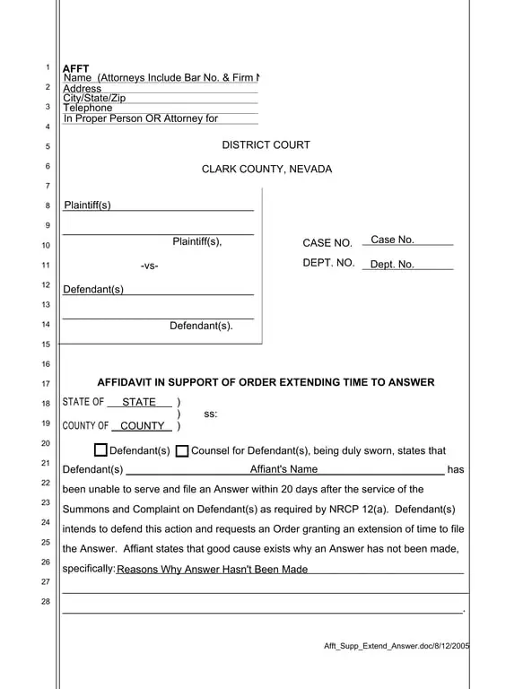 Nevada Affidavit of Support - Extend Your Answer with Afft_Supp_Extend_Answer.doc (2005)