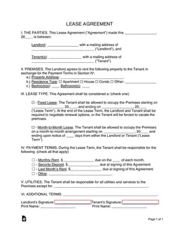 Official Lease Agreement Basics - Property Rental Terms and Conditions Details form preview