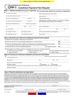 Illinois DoR CPP-1 Installment Payment Plan Request form preview