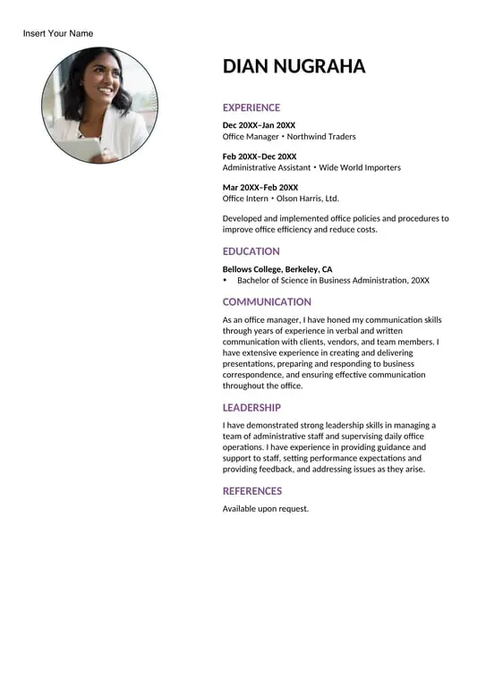 Playful business resume