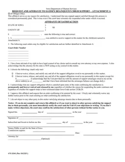 Iowa Child Support Clearance Declaration - Attachment A form preview