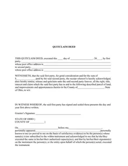 Ohio Property Interest Transition Deed form preview