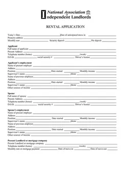 Apply for Property Rentals - Key Details and Financial Obligations form preview
