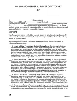 Washington General Power of Attorney - Delegate Financial Decisions and More form preview