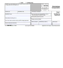 1099-NEC – Nonemployee Compensation form preview
